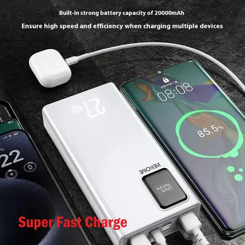 پاوربانک ویکام مدل WP 93 27W Super fast ظرفیت 20000 میلی آمپر ساعت