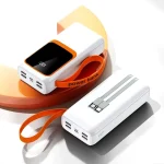 پاوربانک پی زد ایکس مدل V28 Fast Charge 22.5W Cabled ظرفیت 30000 میلی آمپر ساعت