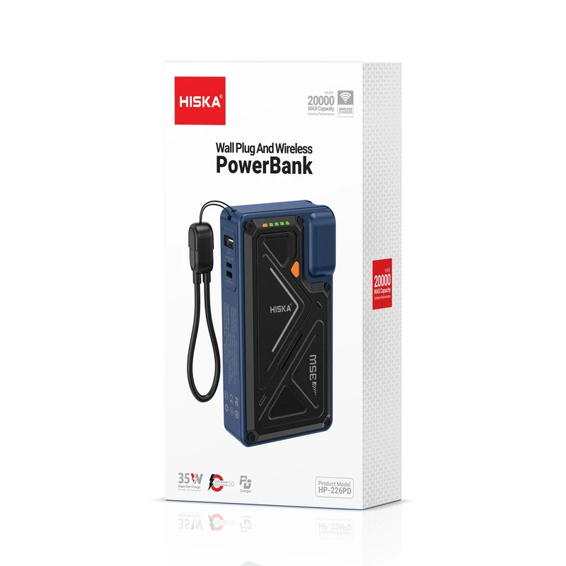 پاوربانک 30 وات هیسکا مدل HP 226PD ظرفیت 20000 میلی آمپر ساعت
