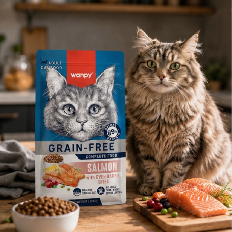 غذای خشک گربه ونپی با طعم سالمون 8 کیلوگرم Wanpy Adult Cat Dry food