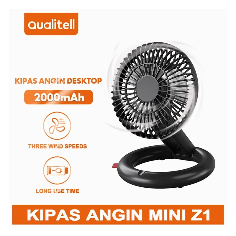 پنکه رومیزی شارژی کوالیتل مدل Qualitell Foldable Desktop Fan Z1