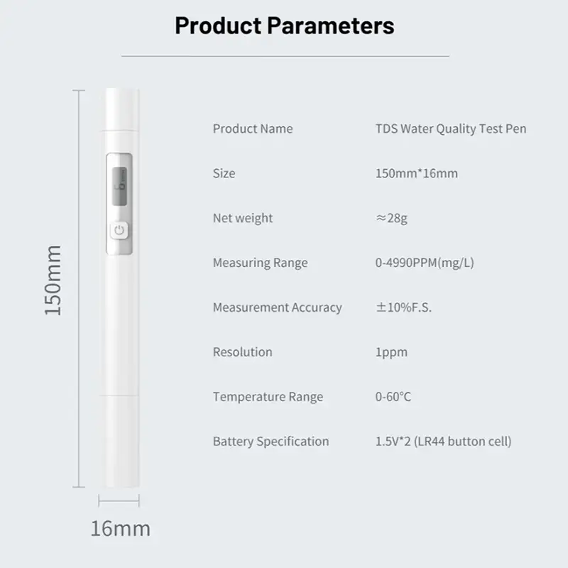 قلم تست سلامت آب شیائومی مدل ATuMan TDS Water Quality Test Pen