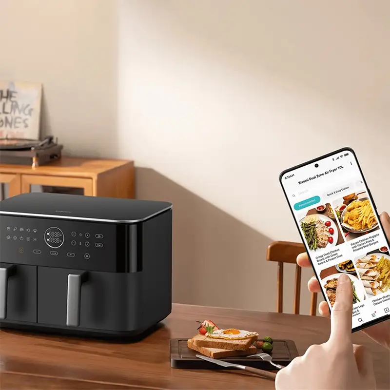 هوا پز بدون روغن چند منظوره شیائومی مدل Xiaomi Dual Zone Air Fryer 10L MAF-D1001 (جعبه باز)