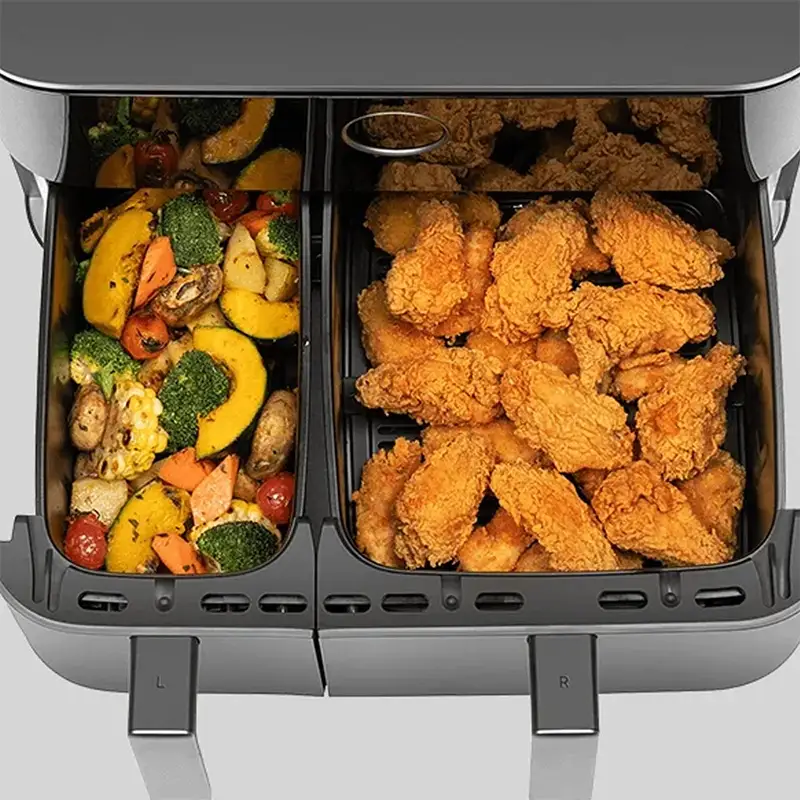 هوا پز بدون روغن چند منظوره شیائومی مدل Xiaomi Dual Zone Air Fryer 10L MAF-D1001 (جعبه باز)