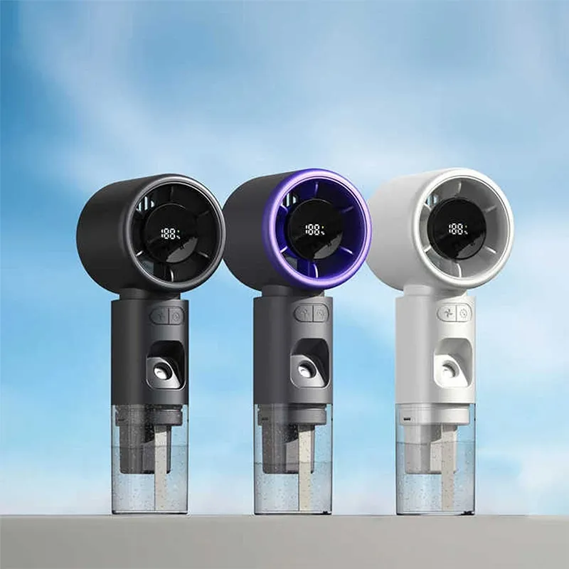 پنکه شارژی دستی مه پاش Handheld High Speed Fan F338