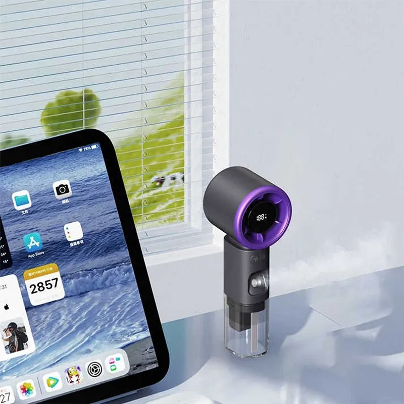 پنکه شارژی دستی مه پاش Handheld High Speed Fan F338