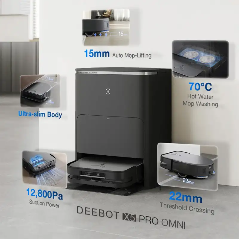 جاروبرقی رباتیک اکووکس مدل ECOVACS DEEBOT X5 PRO OMNI Automated Vacuum Cleaner