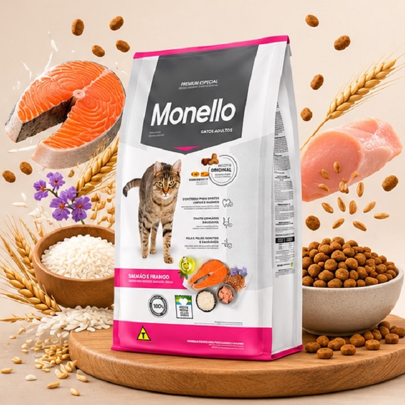 غذای خشک گربه مونلو میکس با طعم مرغ و ماهی سالمون 15 کیلوگرم Monlo Food