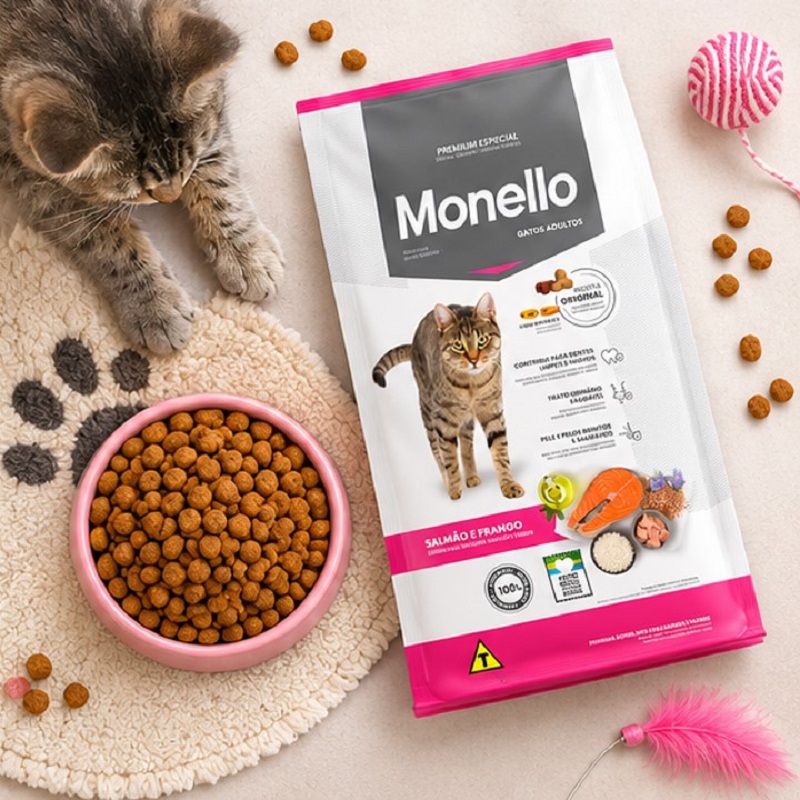 غذای خشک گربه مونلو میکس با طعم مرغ و ماهی سالمون 15 کیلوگرم Monlo Food