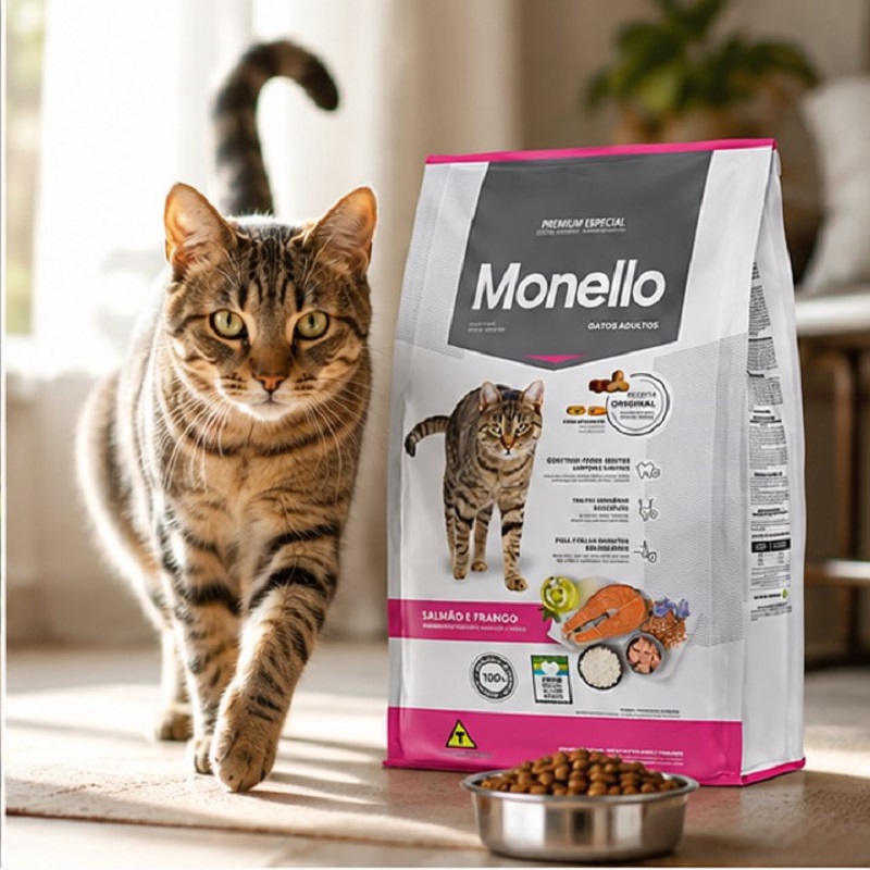 غذای خشک گربه مونلو میکس با طعم مرغ و ماهی سالمون 1 کیلوگرم Monlo Food