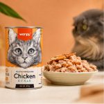 کنسرو گربه با طعم مرغ و خرچنگ ونپی 375 گرم Wanpy Canned