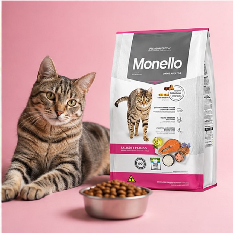 غذای خشک گربه مونلو میکس با طعم مرغ و ماهی سالمون 1 کیلوگرم Monlo Food