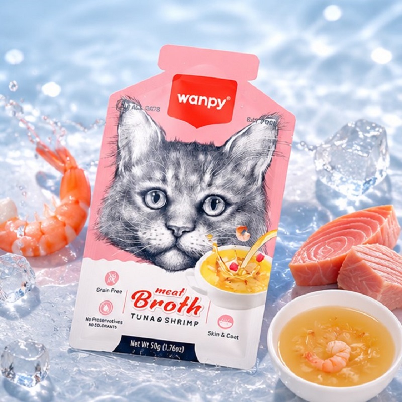 سوپ گربه با طعم ماهی تن و میگو ونپی 50 گرم Wanpy Soup