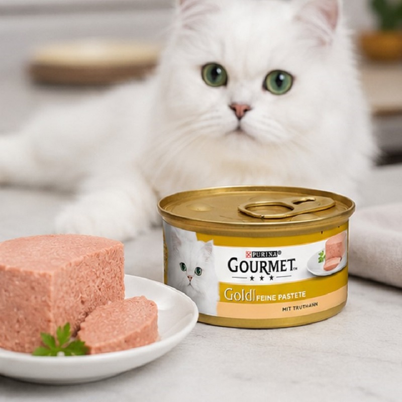 کنسرو گربه گورمت طعم گوشت گاو 85 گرم Gourmet Canned