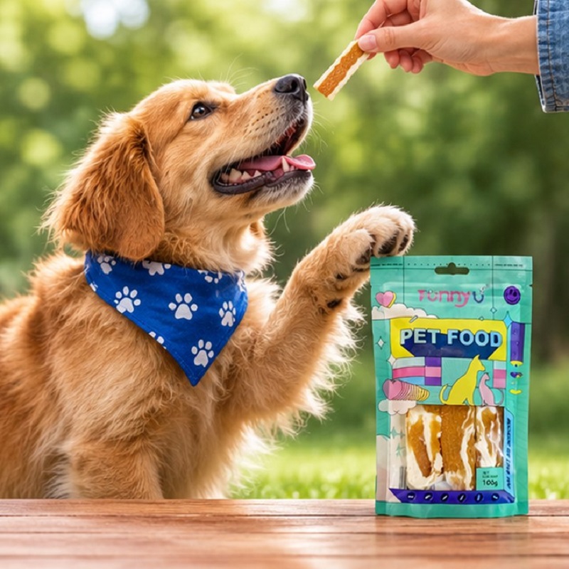 تشویقی گوشت نرم سگ و گربه با طعم بوقلمون فانی پت 100 گرم Funny Pet Snack
