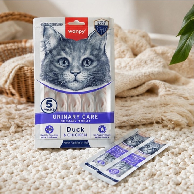 بستنی درمانی گربه با طعم مرغ و اردک ونپی (بیماری گوارشی) 14 گرم Wanpy Creamy