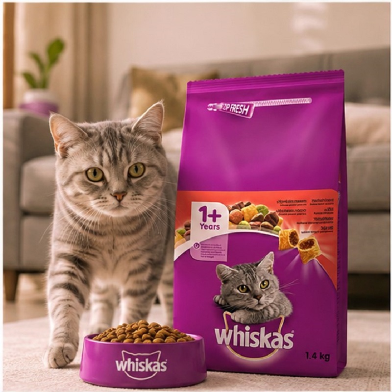 غذای خشک گربه ویسکاس با طعم گوشت 1.4 کیلوگرم Whiskas Food
