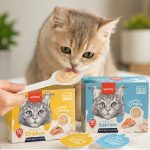 بستنی گربه ونپی با طعم مرغ و سالمون بسته 10 عددی Wanpy Creamy