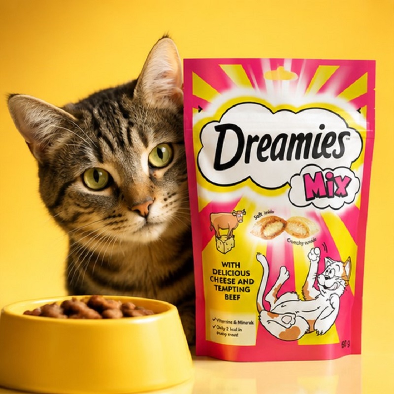 تشویقی دریمیز گربه با طعم گوشت و پنیر 60 گرم Dreamies Snack