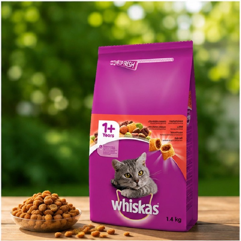 غذای خشک گربه ویسکاس با طعم گوشت 1.4 کیلوگرم Whiskas Food