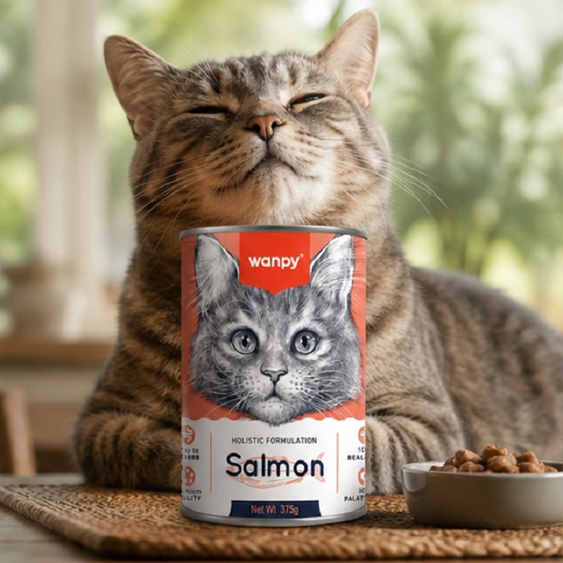 کنسرو گربه با طعم ماهی سالمون ونپی 375 گرم Wanpy Canned