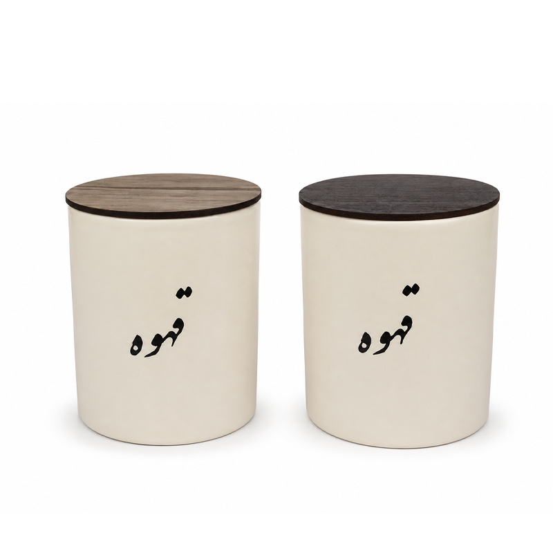 بانکه قهوه چینی مدل درب چوبی