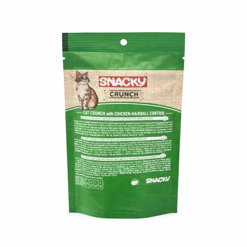 تشویقی گربه اسنکی کرانچ مدل Snacky Crunch Hairball Control طعم مرغ وزن 60 گرم