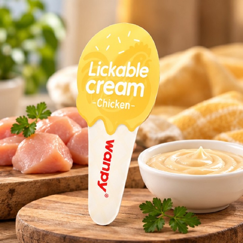 بستنی گربه ونپی با طعم مرغ (لیسیدنی) 16 گرم بسته بندی جدید Wanpy Ice Cream