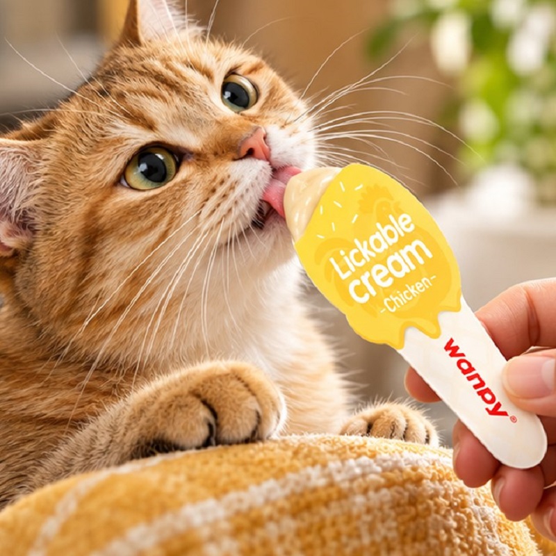 بستنی گربه ونپی با طعم مرغ (لیسیدنی) 16 گرم بسته بندی جدید Wanpy Ice Cream