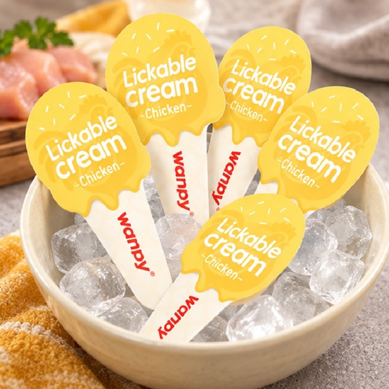 بستنی گربه ونپی با طعم مرغ (لیسیدنی) 16 گرم بسته بندی جدید Wanpy Ice Cream