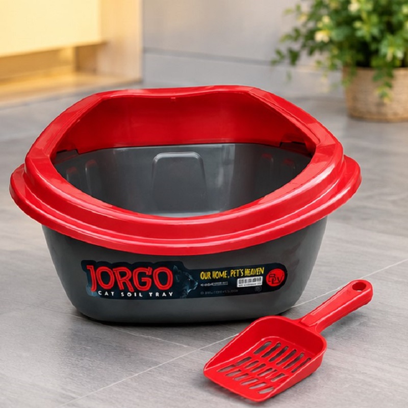ظرف خاک گربه لبه دار جورج به همراه بیلچه Cat litter box