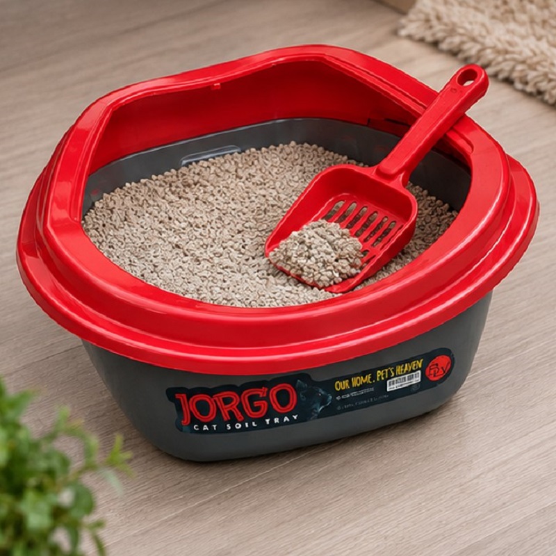 ظرف خاک گربه لبه دار جورج به همراه بیلچه Cat litter box