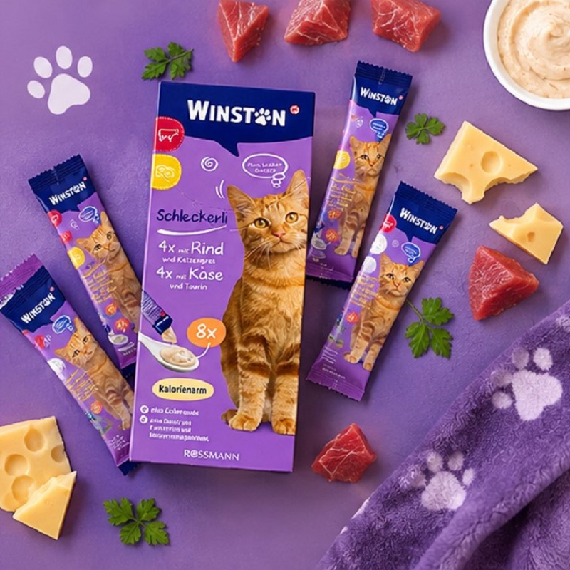 بستنی گربه با طعم گوشت گوساله و پنیر برند وینستون 8 عددی Winston Ice Cream